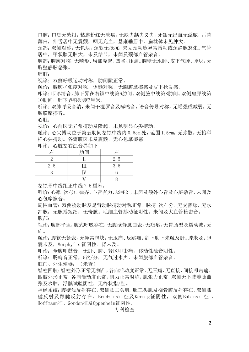 大病历住院病历模板文_第2页