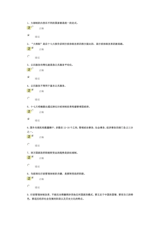 大部制改革与政府管理创新-试卷90分答案
