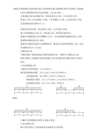 大横杆计算荷载组合简图