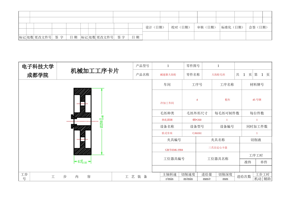 大齿轮工艺过程卡_第3页