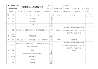 大齿轮工艺过程卡