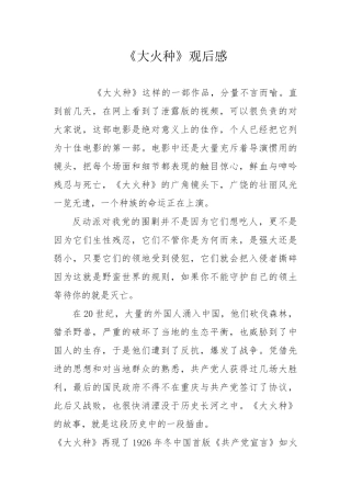 大火种观后感