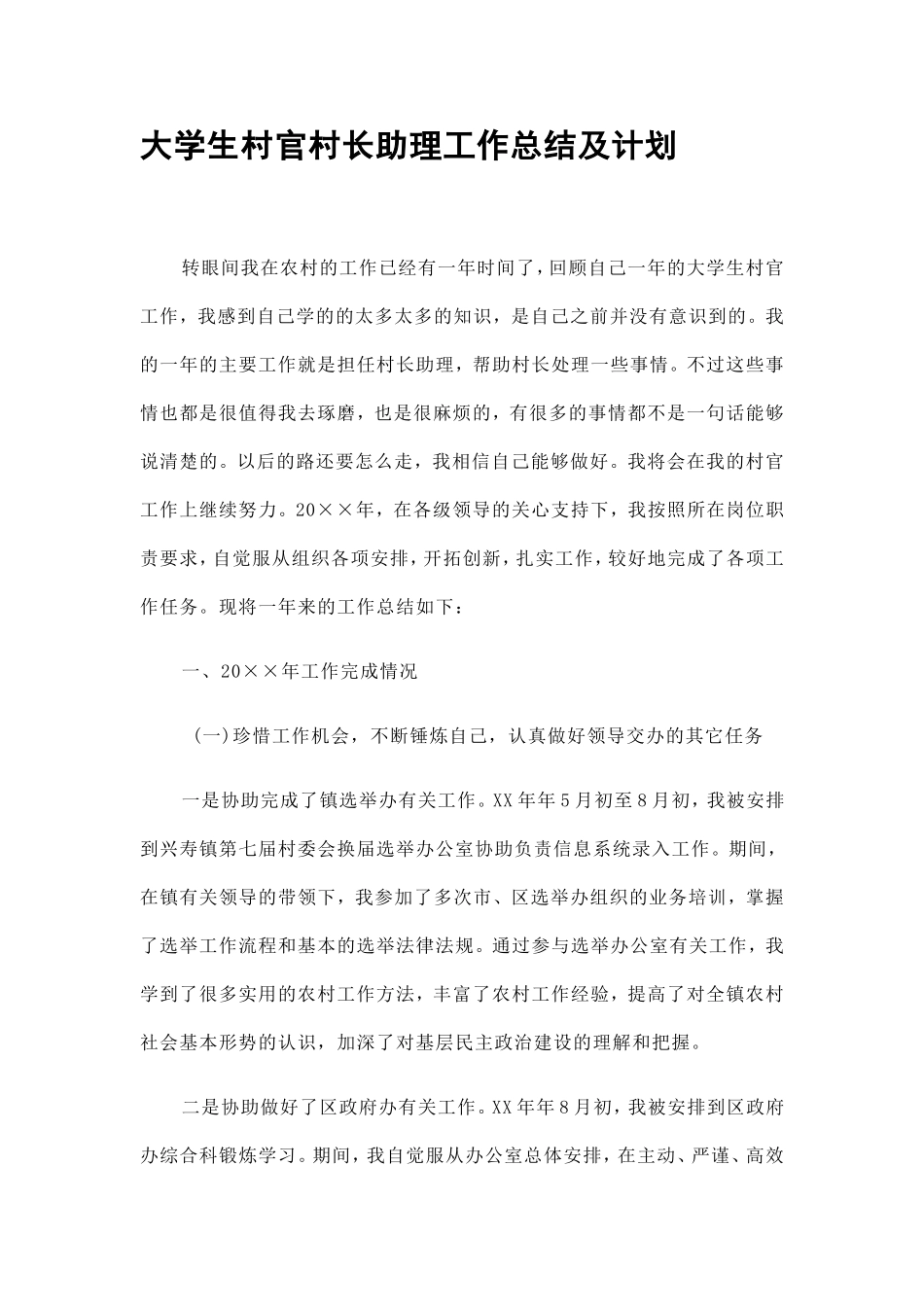 大学生村官村长助理工作总结精选_第2页