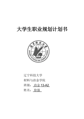 大学生职业规划计划书