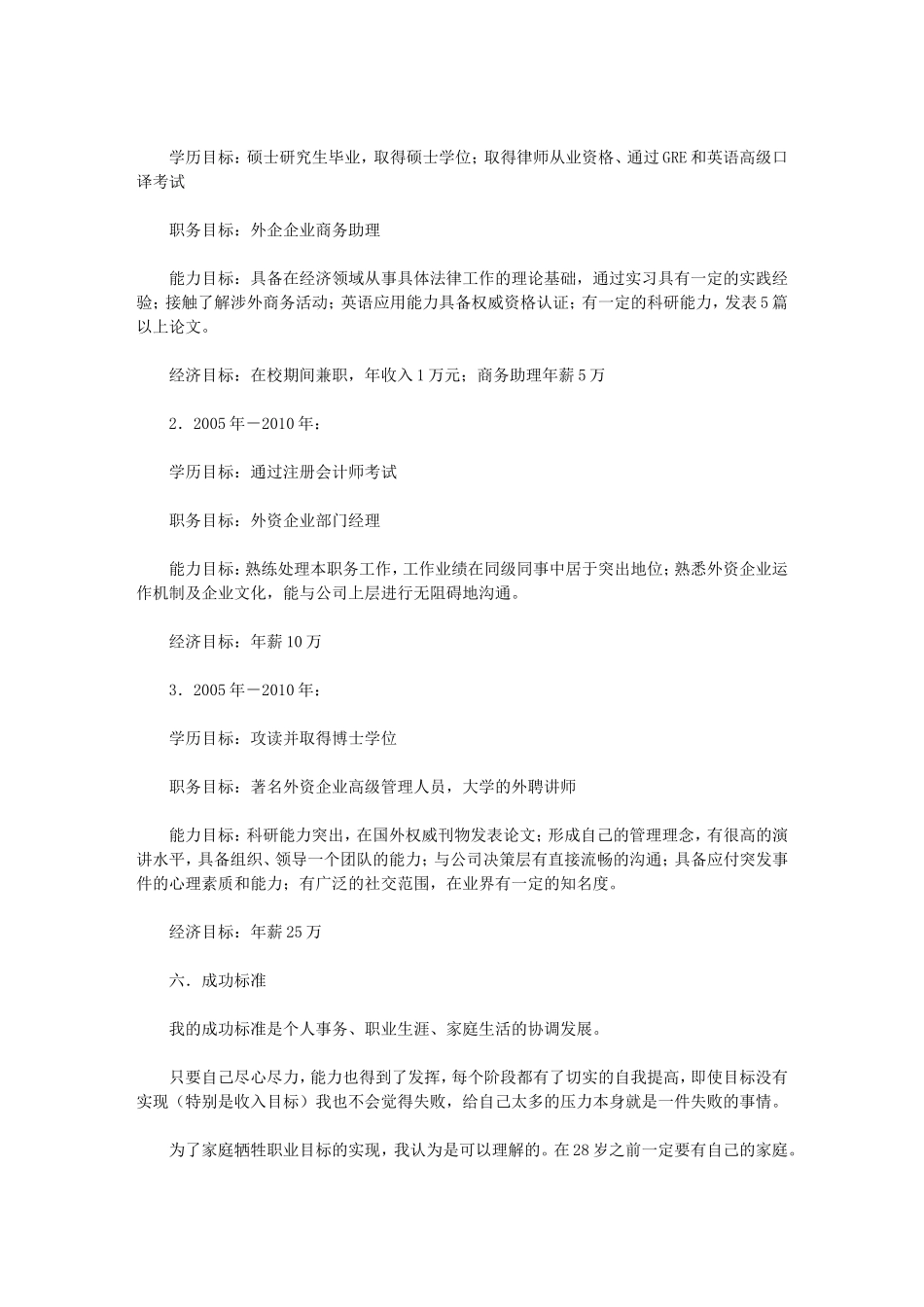 大学生职业规划书范文(共3篇)_第3页