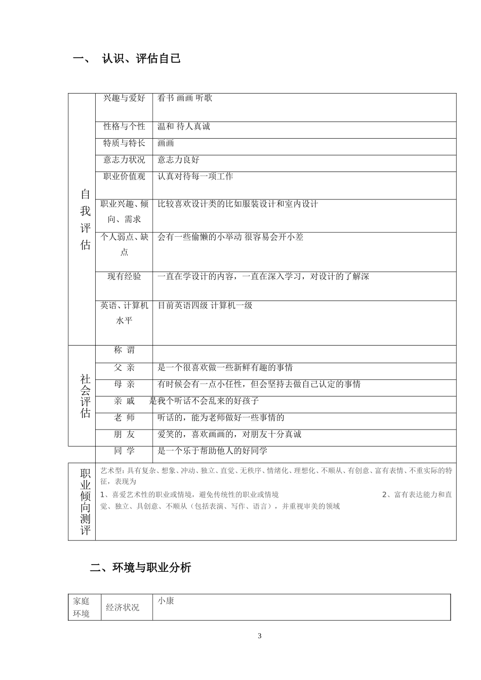 大学生职业生涯规划表_第3页