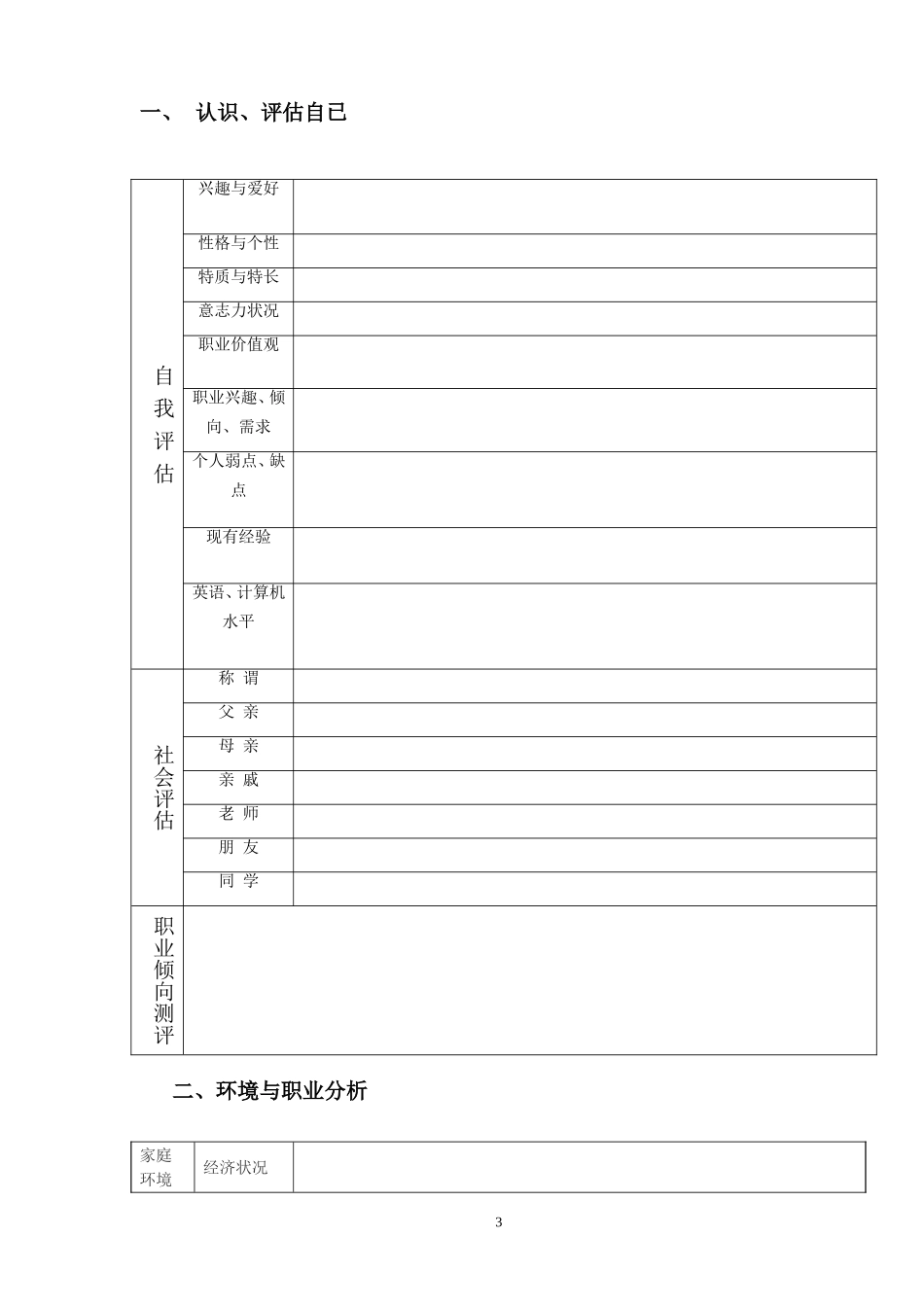 大学生职业生涯规划表格_第3页