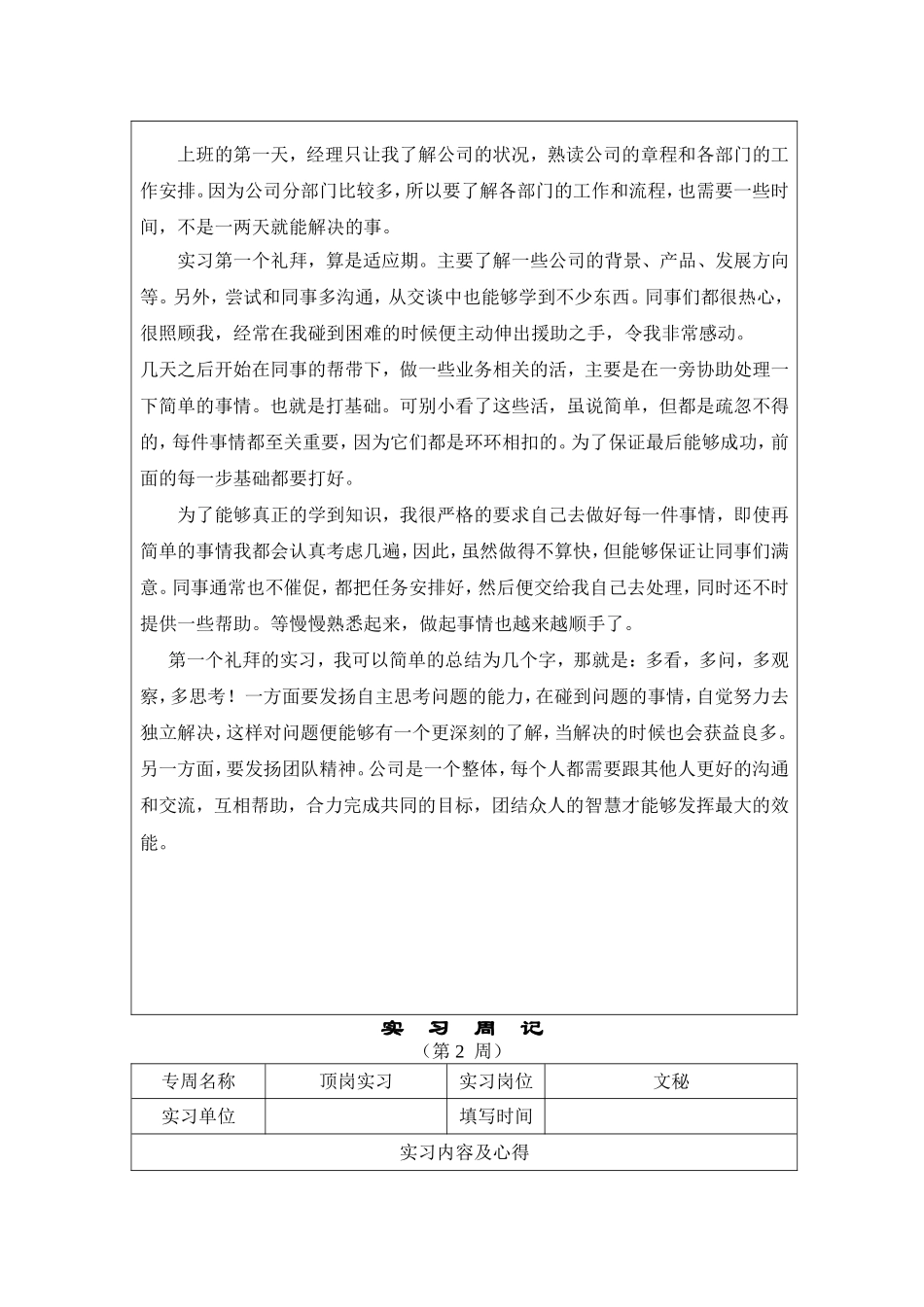 大学生顶岗实习专周每周日志报告_第3页
