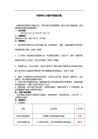 大客户拓展方案