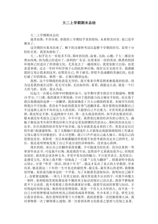 大二上学期期末总结