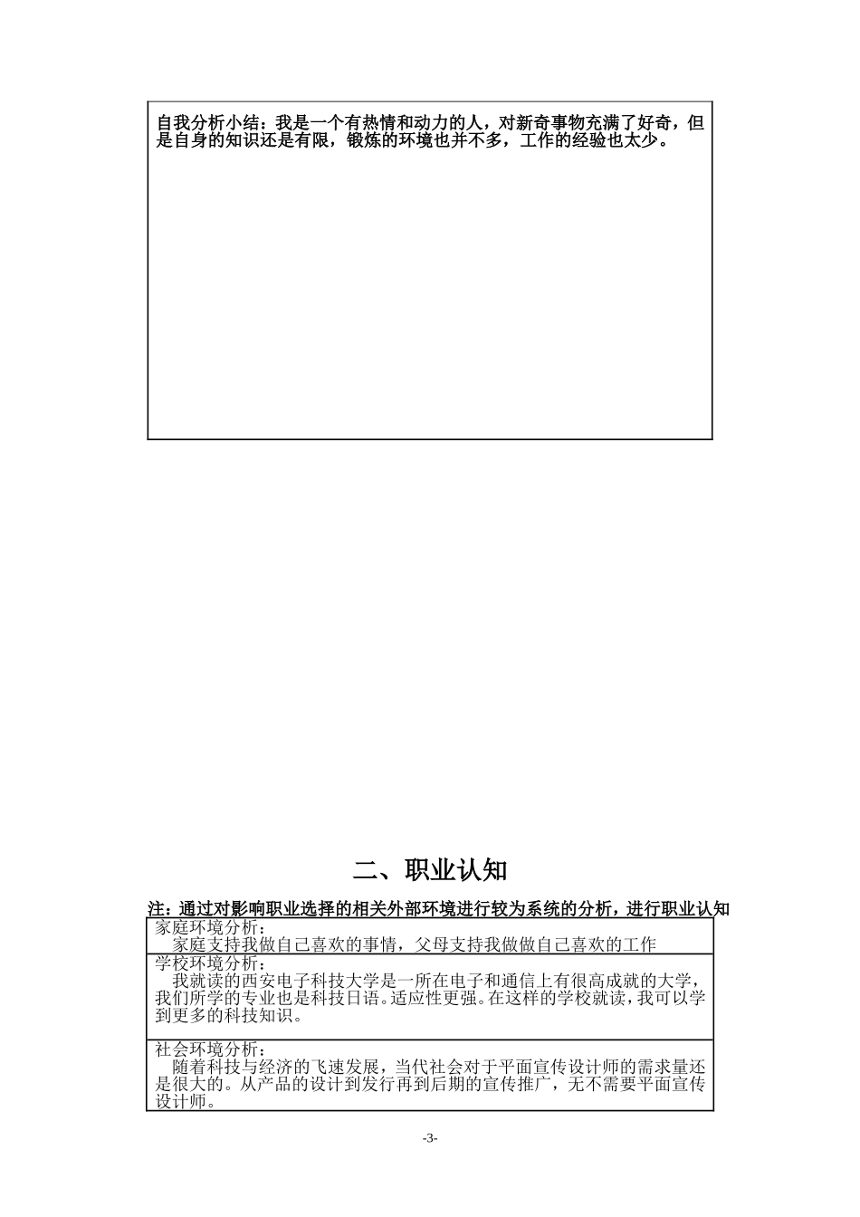 大学生职业生涯规划书(标准格式)_第3页