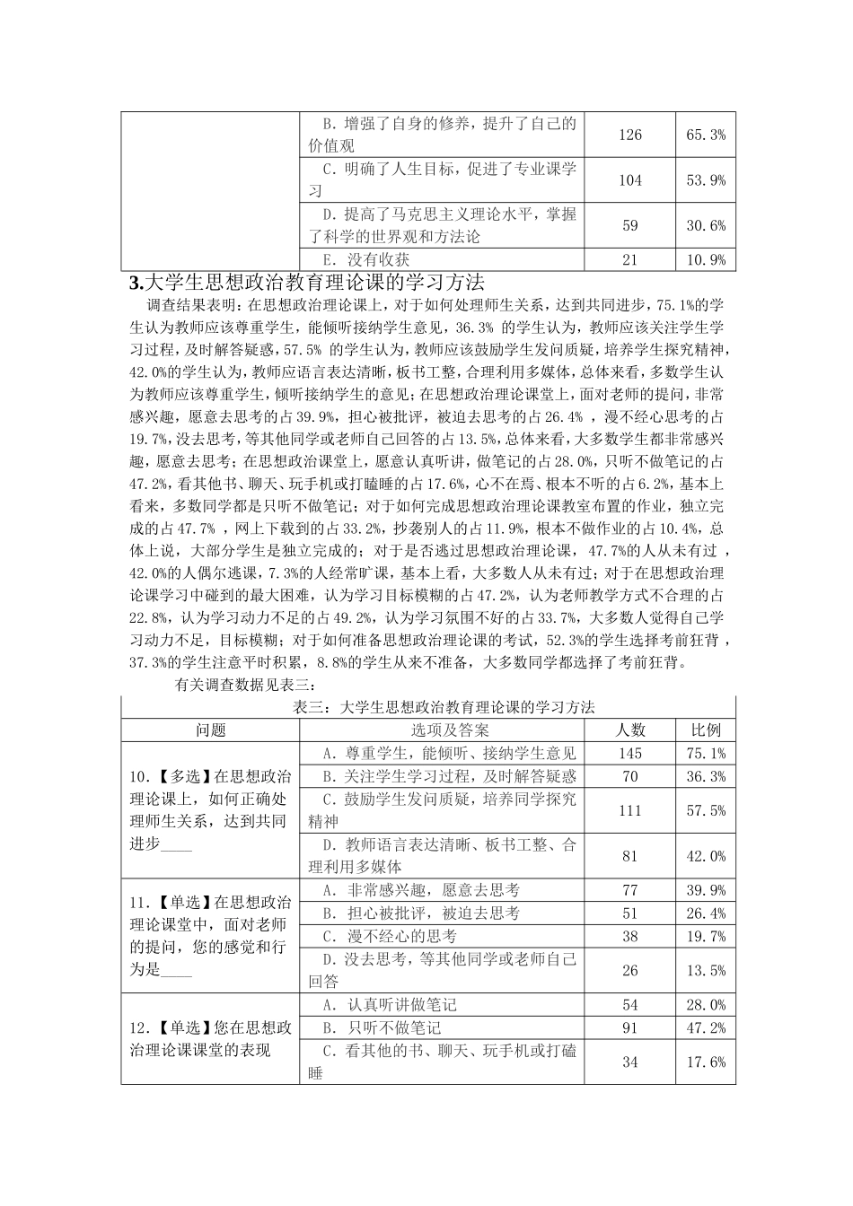 大学生对思想政治理论课的态度取向及引导_第3页
