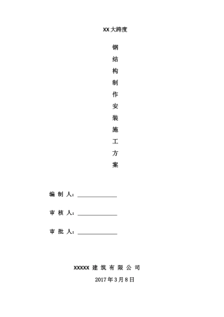 大跨度钢结构施工方案