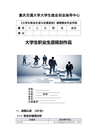 大学生职业生涯规划作业