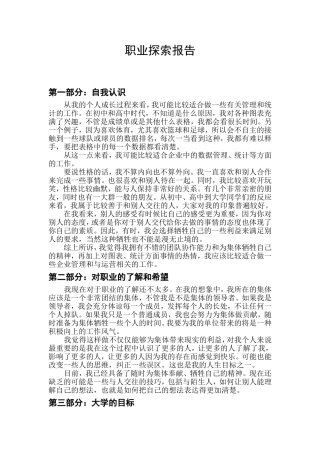大学生职业探索报告