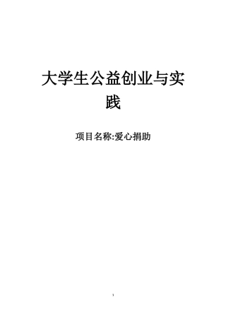 大学生公益创业结课作业