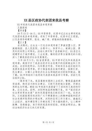 2024年县区政协代表团来我县考察