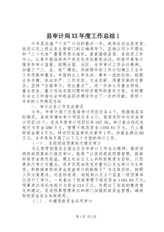 2024年县审计局年度工作总结