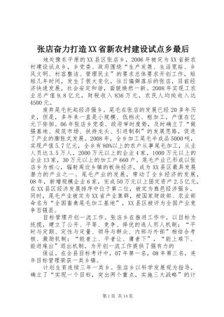 2024年张店奋力打造省新农村建设试点乡最后