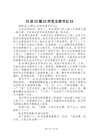 2024年县镇村党支部书记