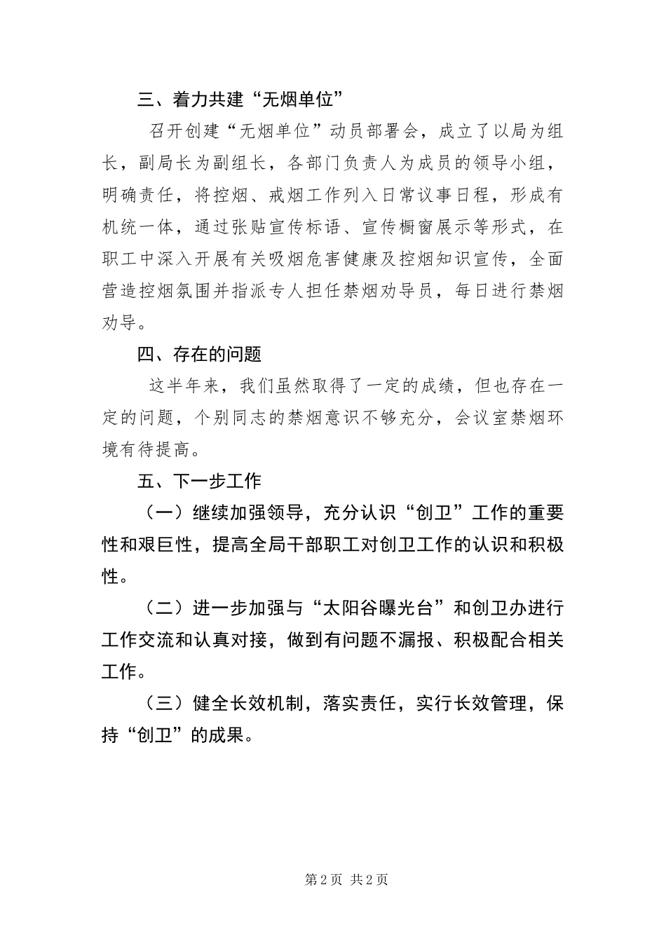 2024年创建卫生县城半年工作总结_第2页