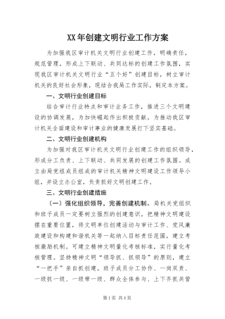 2024年创建文明行业工作方案