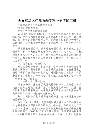 2024年重点区打黑除恶专项斗争情况汇报