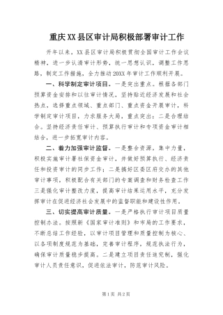 2024年重庆县区审计局积极部署审计工作