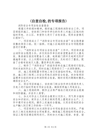 2024年自查自检的专项报告