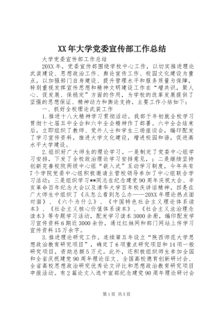 2024年大学党委宣传部工作总结