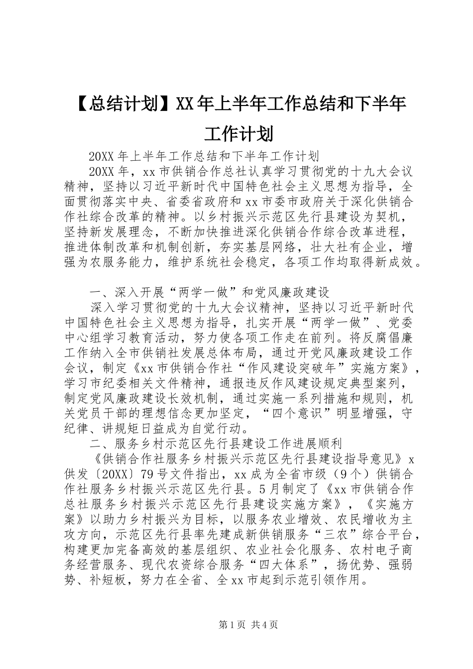 2024年总结计划上半年工作总结和下半年工作计划_第1页