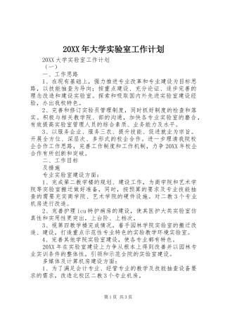 2024年大学实验室工作计划