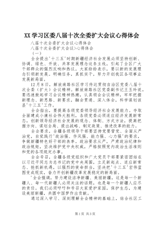2024年学习区委八届十次全委扩大会议心得体会