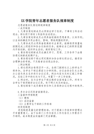 2024年学院青年志愿者服务队规章制度