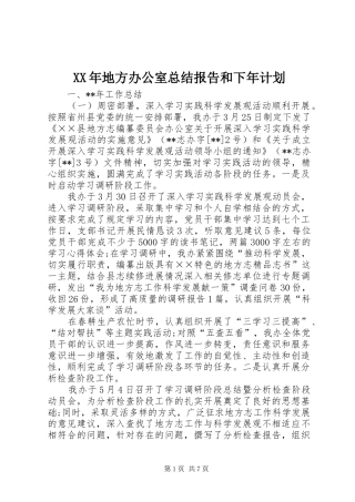 2024年地方办公室总结报告和下年计划