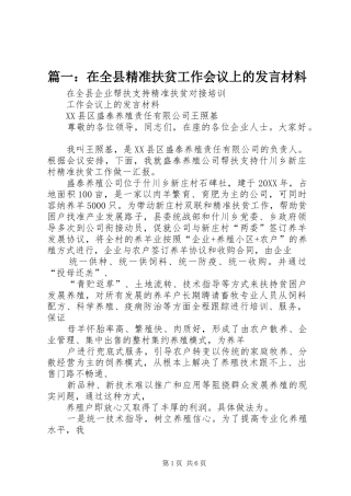2024年在全县精准扶贫工作会议上的讲话材料