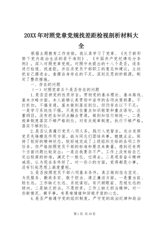 2024年对照党章党规找差距检视剖析材料大全