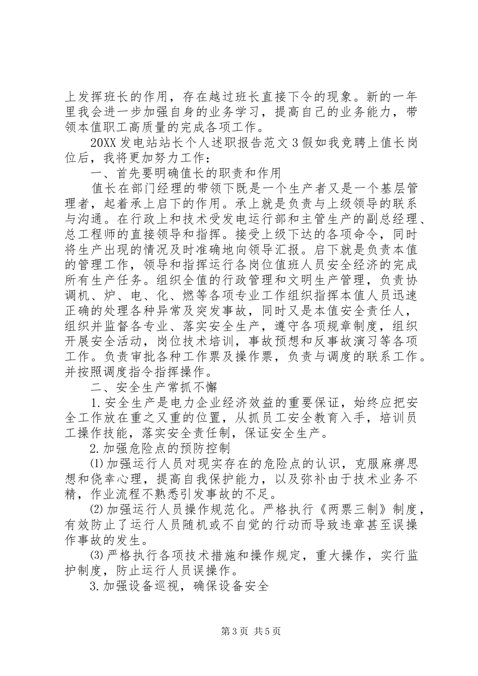 2024年发电站站长个人述职报告范文_第3页