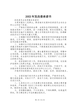 2024年发改委承诺书