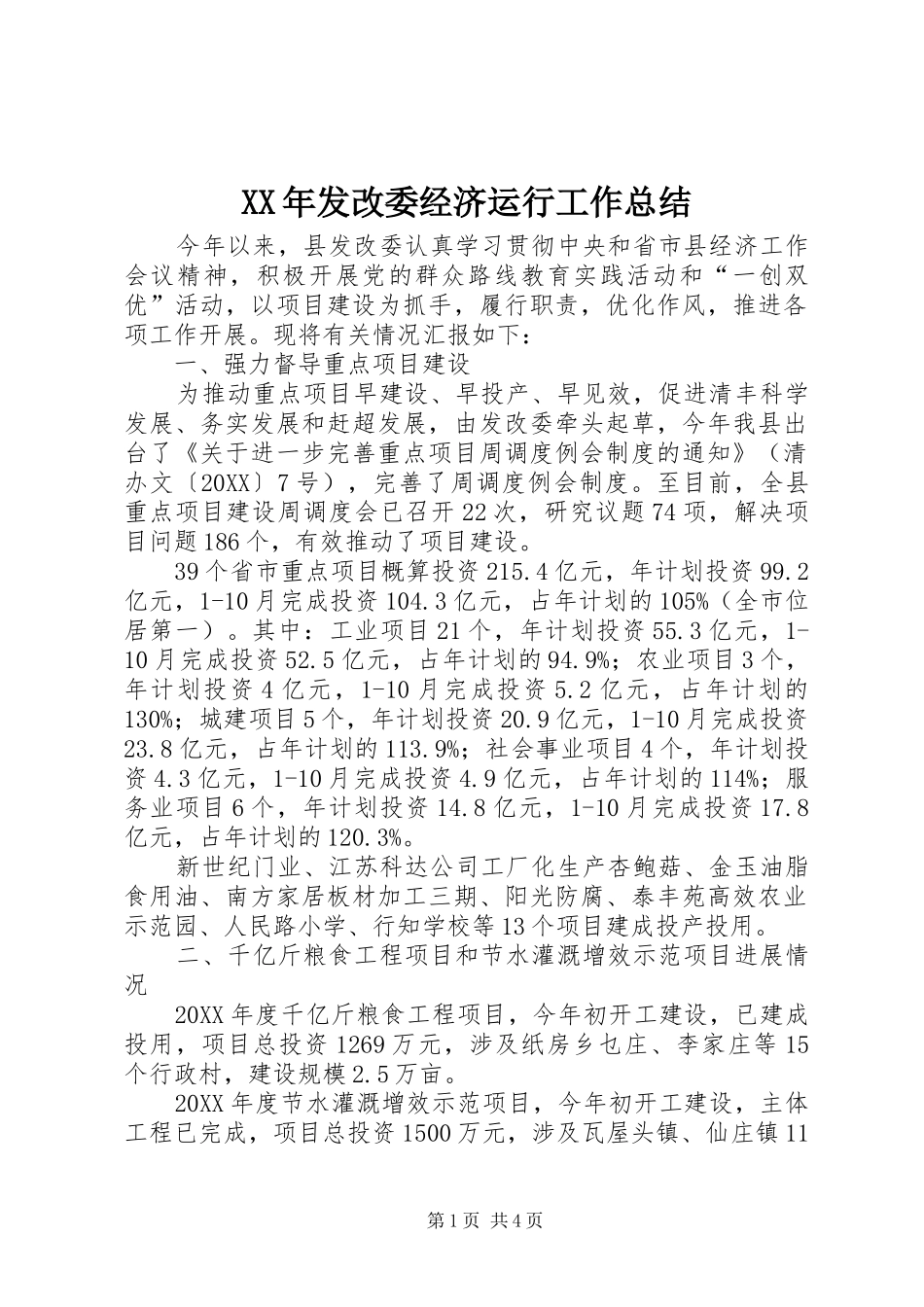 2024年发改委经济运行工作总结_第1页