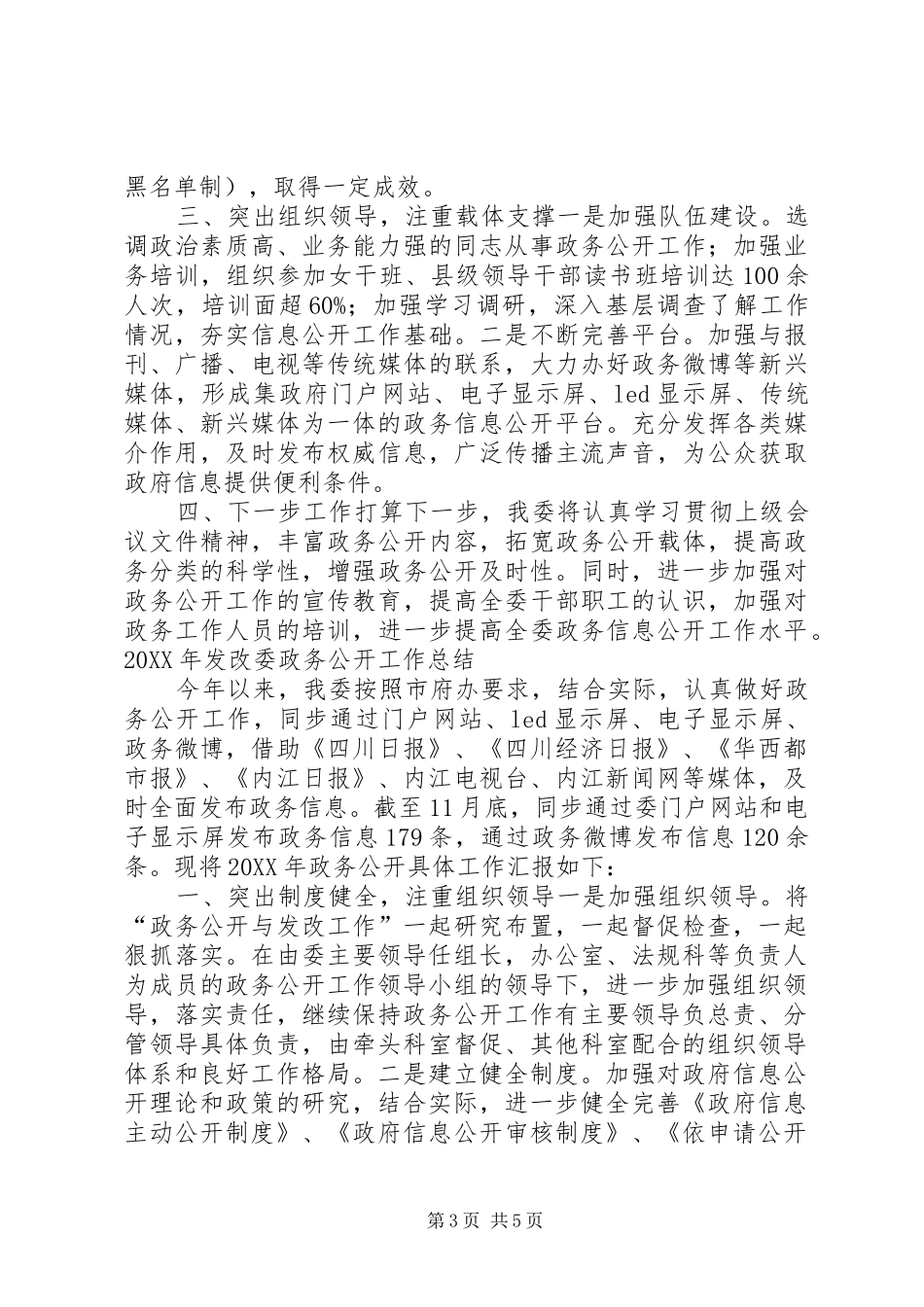 2024年发改委政务公开工作总结_第3页