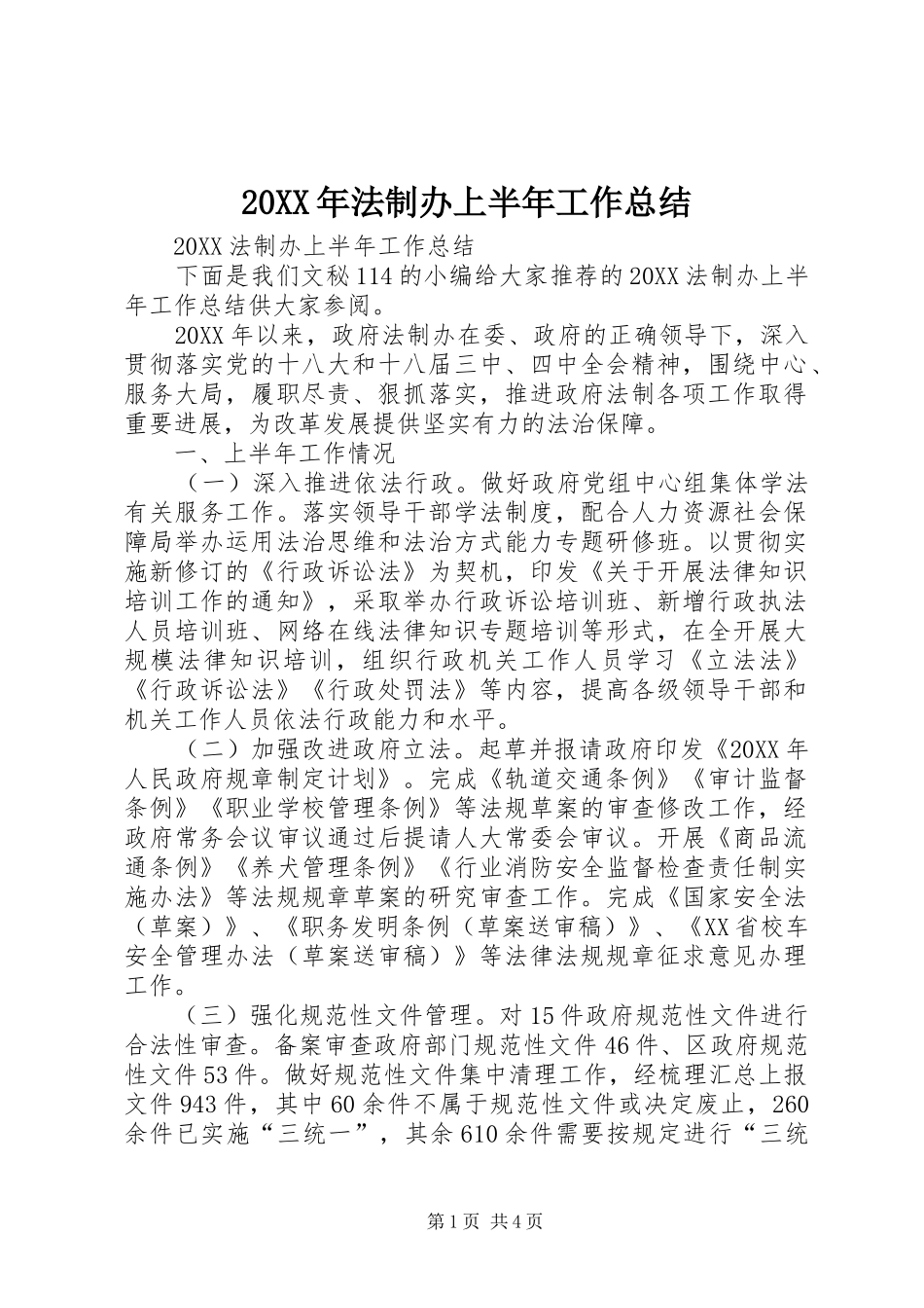 2024年法制办上半年工作总结_第1页