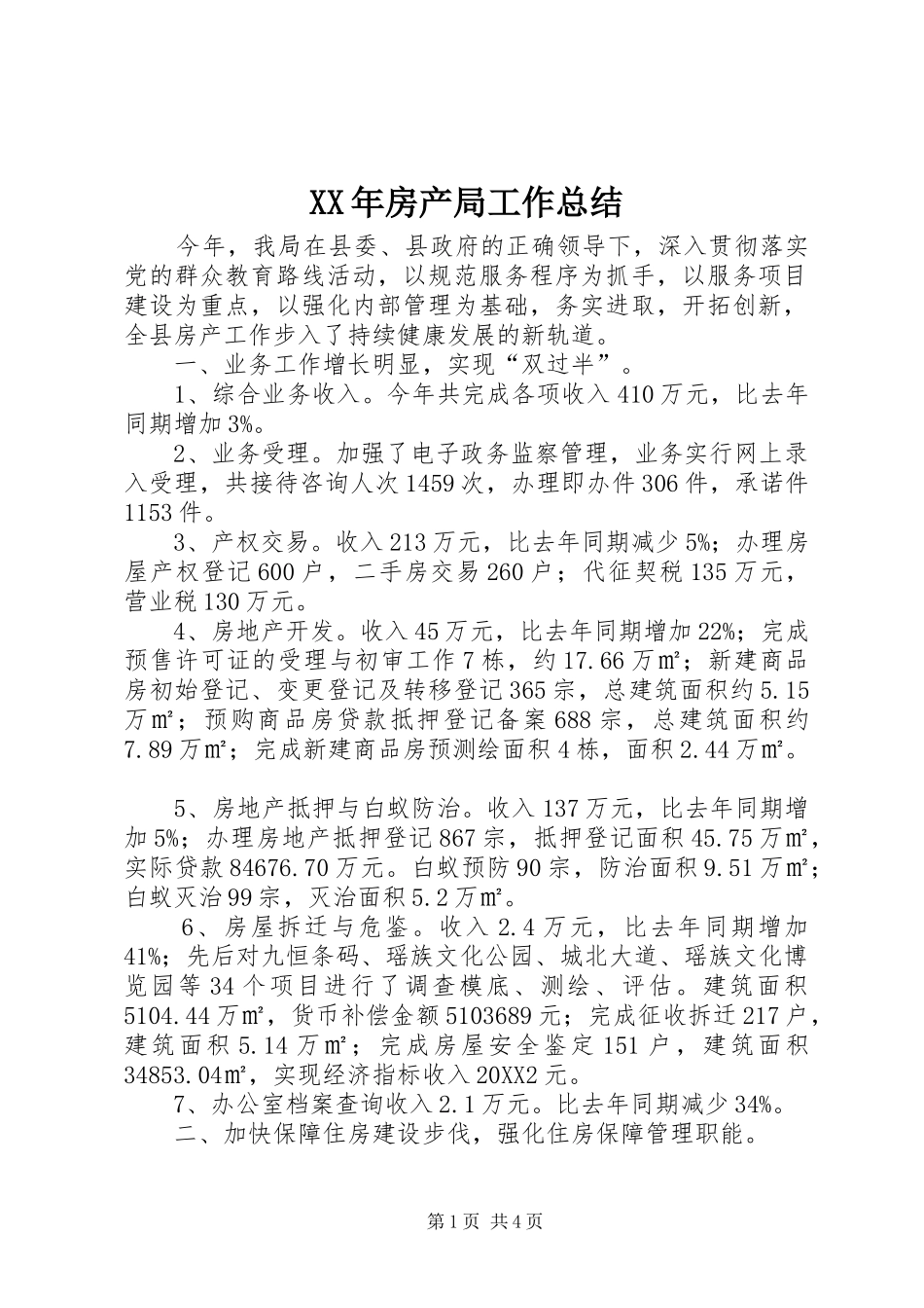 2024年房产局工作总结_第1页