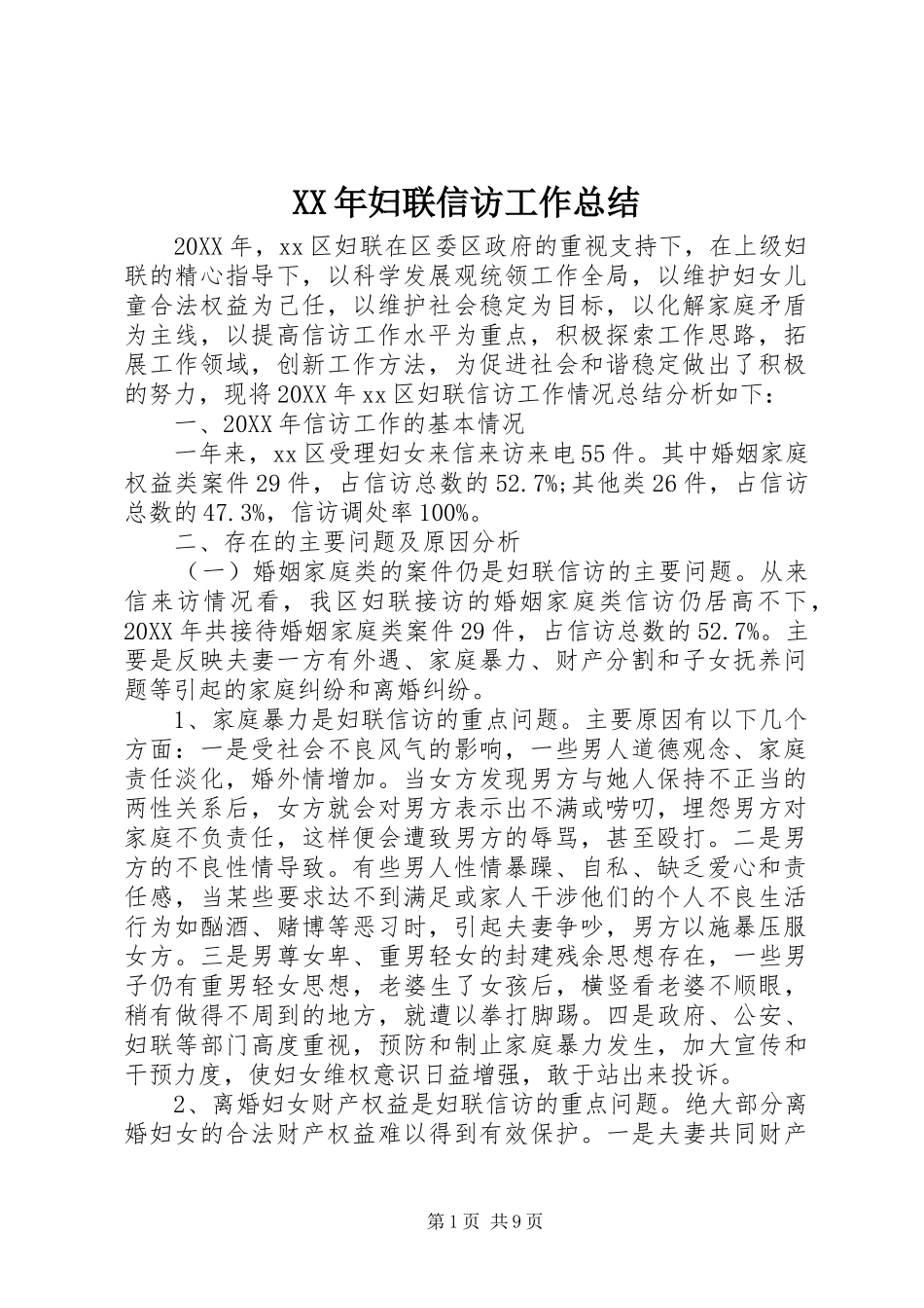 2024年妇联信访工作总结_第1页