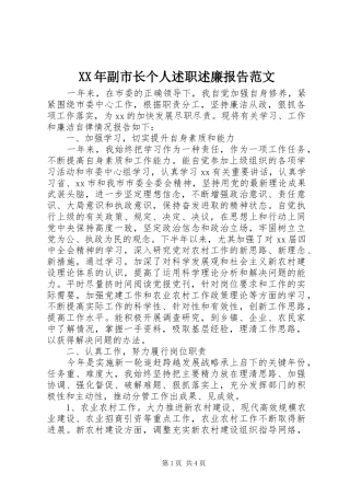 2024年副市长个人述职述廉报告范文