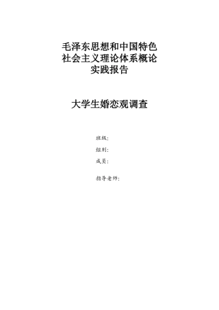 大学生婚恋观调研报告