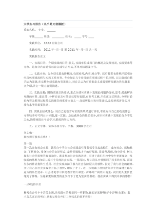 大学实习报告(万能模板)