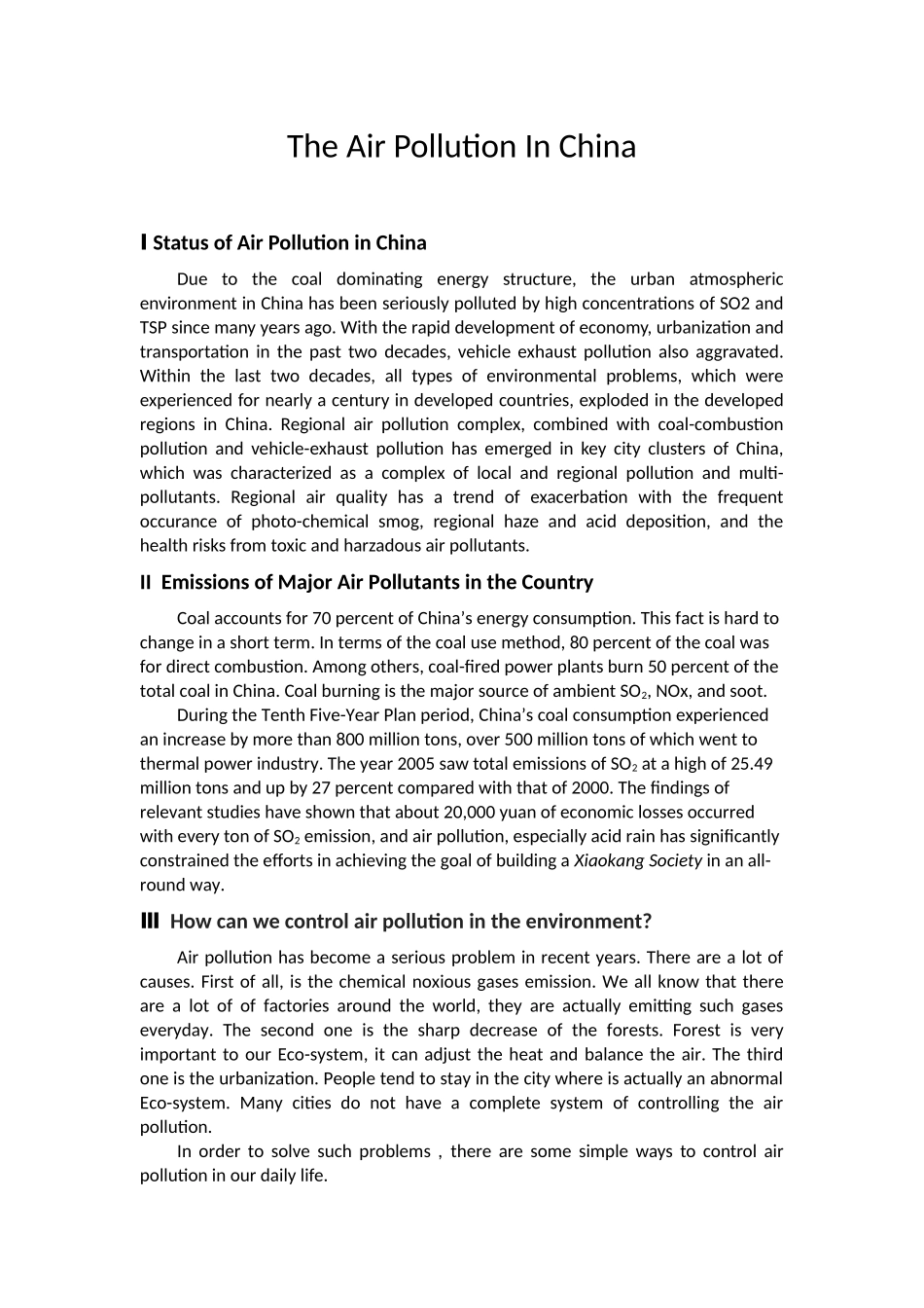 大气论文——How-to-Control-Air-Pollution-In-China_第1页