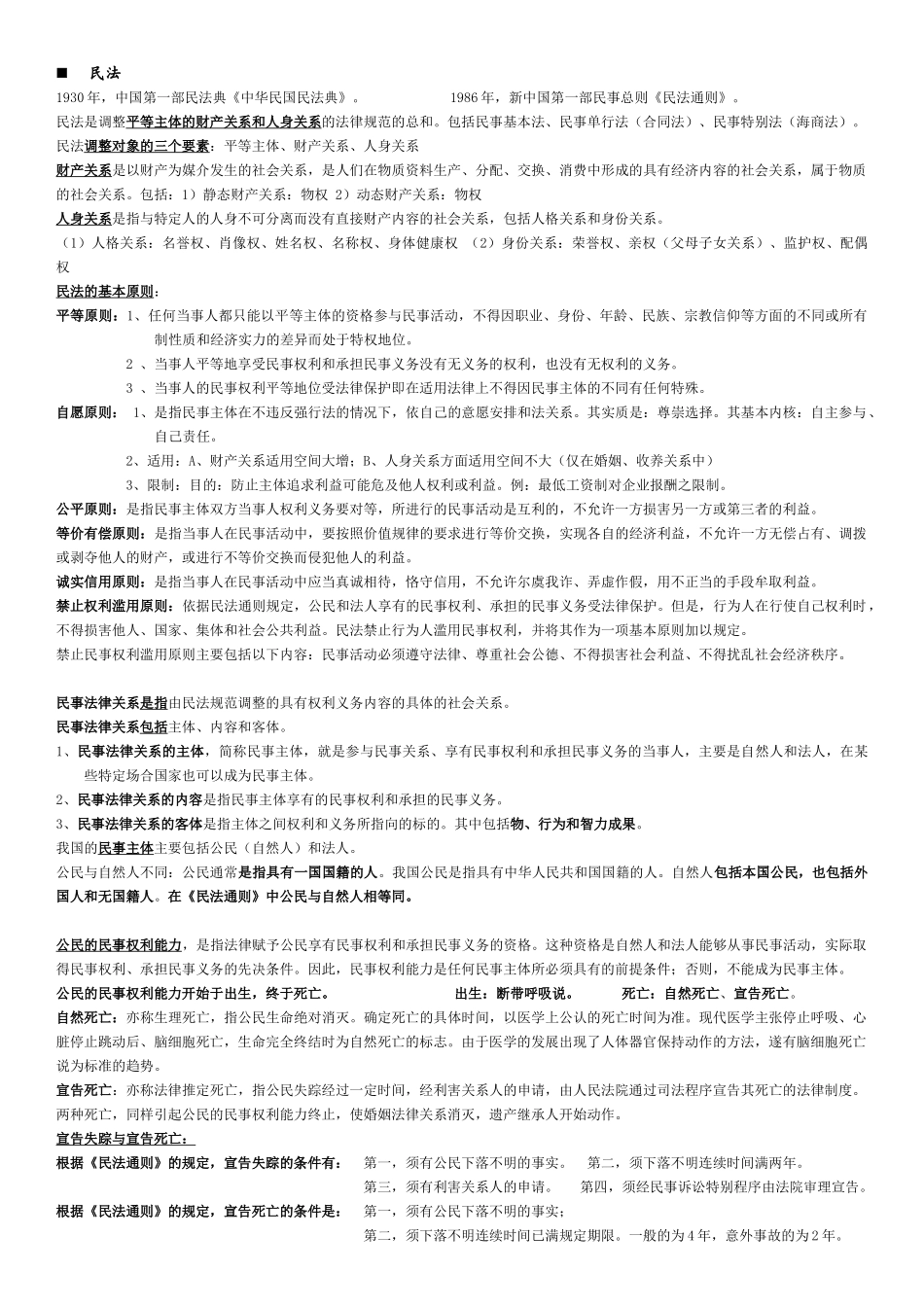 大学思修民法刑法知识点_第1页