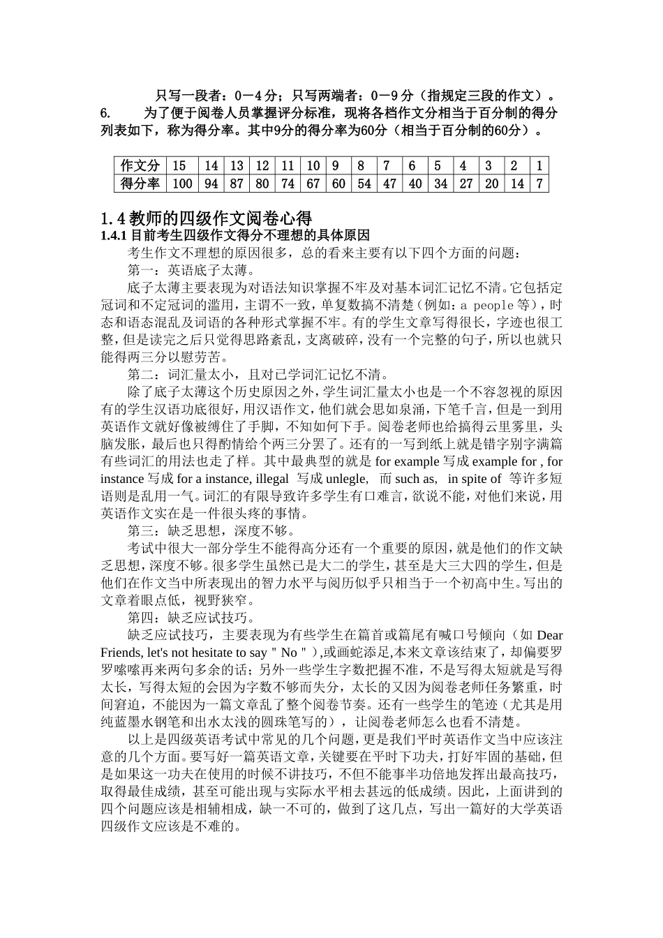 大学四级作文评分标准及样文参考_第3页